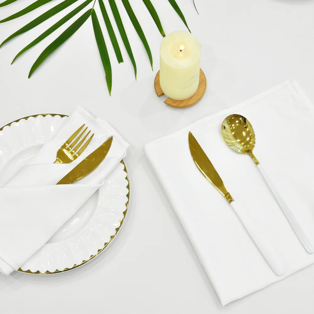 Hotel restaurant table napkin household napkin special towel cloth not lint-free cup cloth white satin napkin