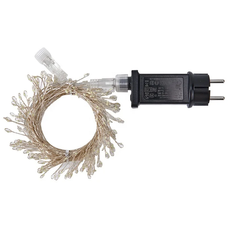 2M 5M LED Copper Wire Fairy LED String Lights Fireworks Firecrackers  Garland Light for Christmas Window Wedding Party Battery