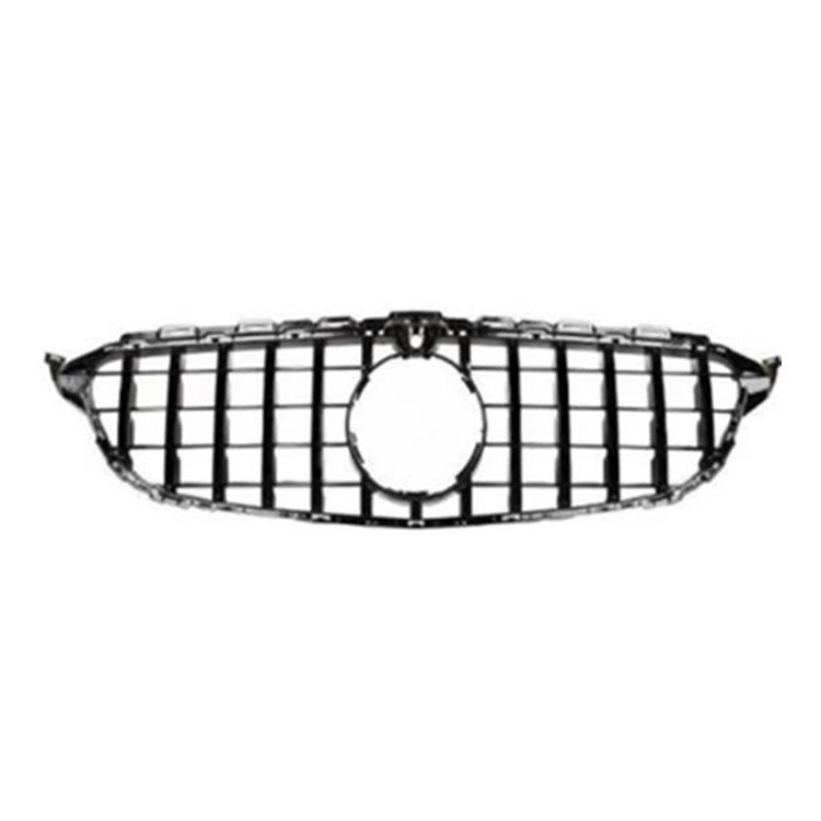 Black GTR Style Custom Car Grill Mesh For Mercedes Benz Front Grill C Class W205 GT body kit for cars 2015-2018