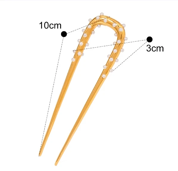 High Quality Zinc Alloy Hairpins Simple Elegant Metal Hair Clips U Shape Hair Fork for European Women Hair Accessories for Girls