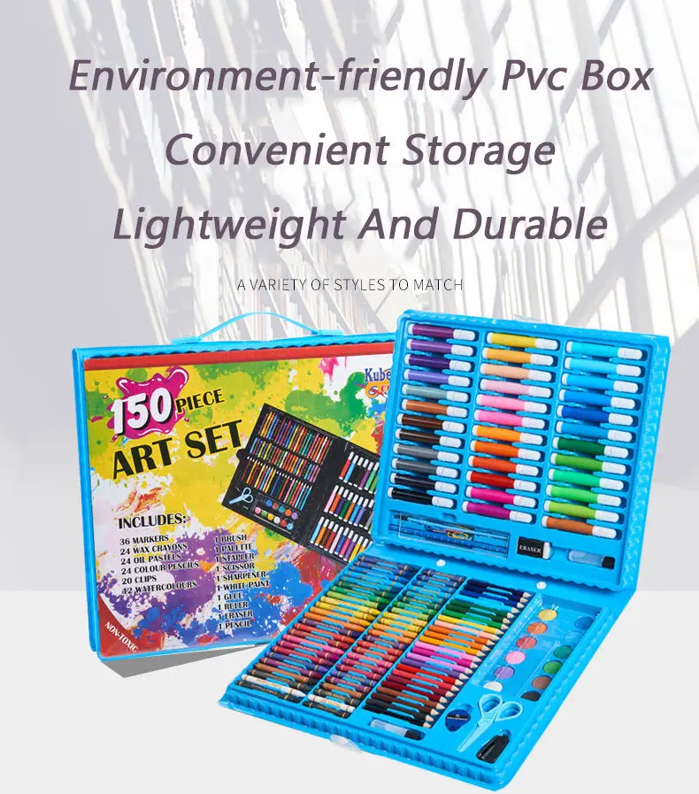 School Children Art Drawing Set Watercolor Pen and Coloring Crayons Kids Crayons Art Set 68pcs 150pcs 42pcs kids colors set