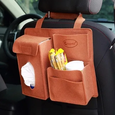 Customizable LOGO Felt car seat back hanging bag Organizing bag tissue box interior bag