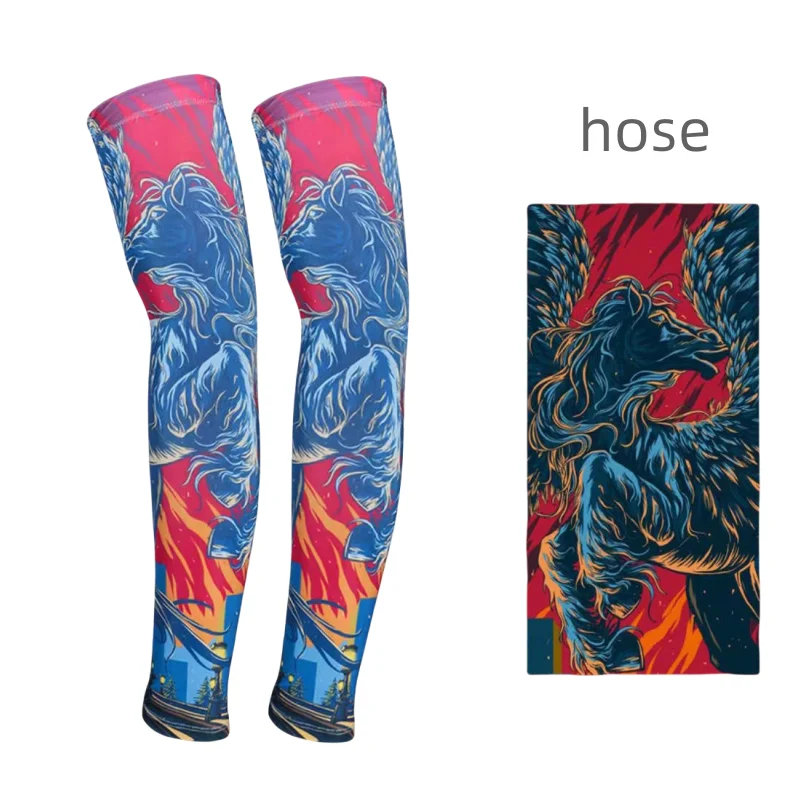 Sale Tatoo Printed Spandex Compression Sleeve Arm Protect Sun Block Cooling Waterproof Protective Arm Sleeve