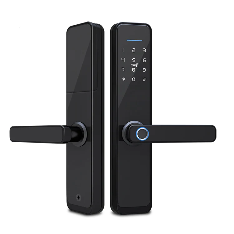 Outdoor electric usb security cheap push pull smart door lock for aluminum sliding door