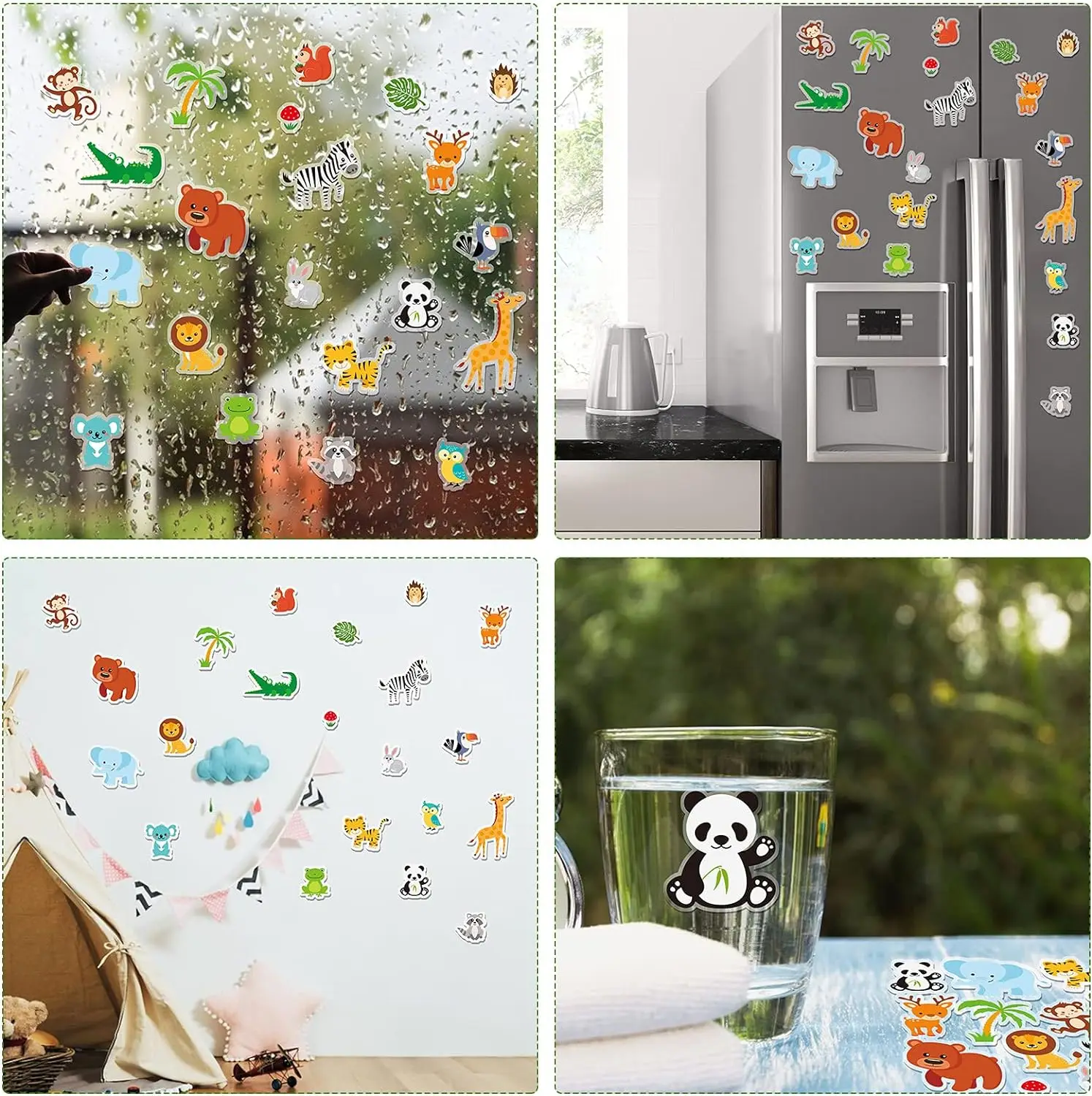Gel Window Clings for Kids Removable and Reusable Sticker custom gel stickers set for Adults Kids Classroom Nursery Home