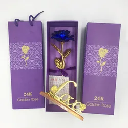 Factory supply Golden Rose With love stand Gift Box  for wedding girlfriend wife lover