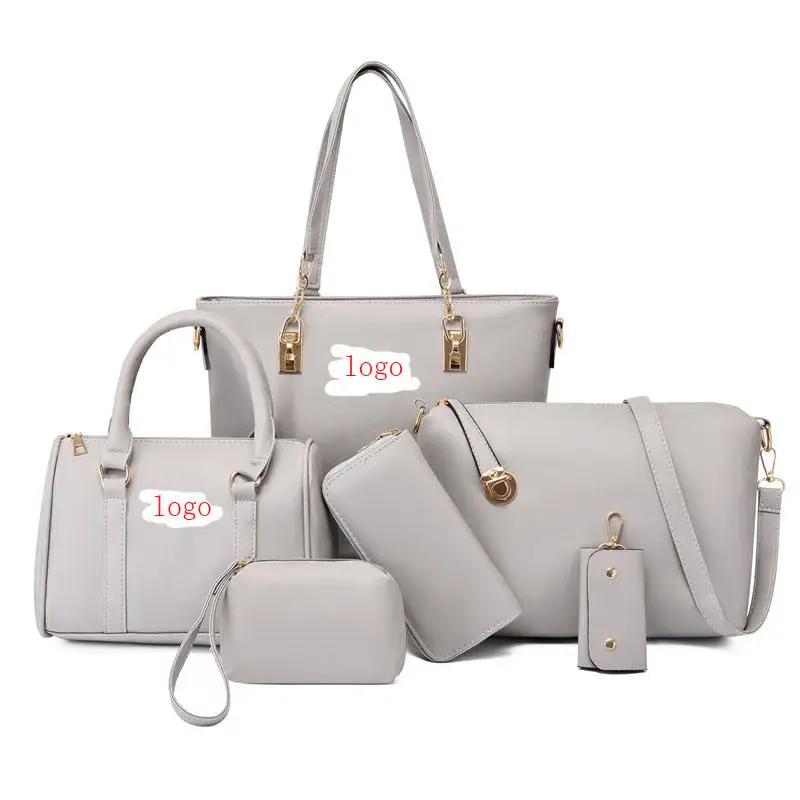 6 PCS Trendy Clutch zipper 3 Piece high quality Color Shoulder women Bag Set