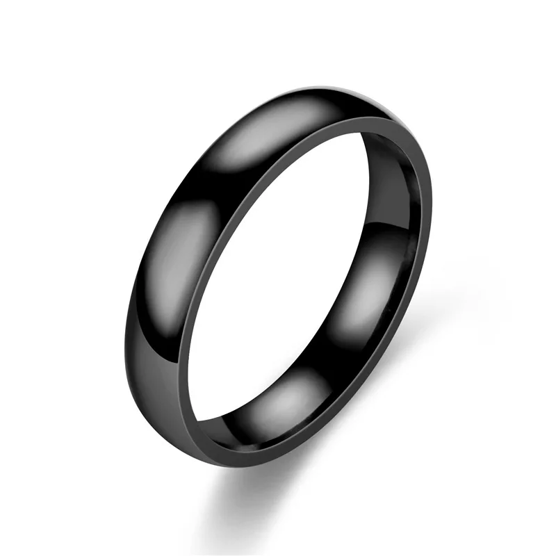 
Simple 4mm Arc Stainless Steel Smooth Shiny Ring Lovers Couple Ring Jewelry 