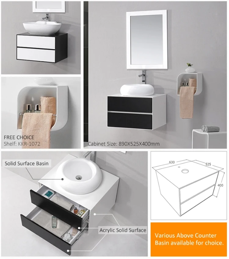 Modern solid surface vanity basin bathroom vanity
