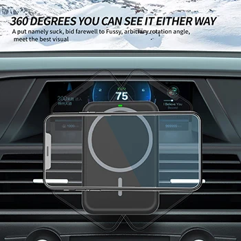  USB Magnetic Phone Type-C Car Mount 15W Fast Charging Wireless