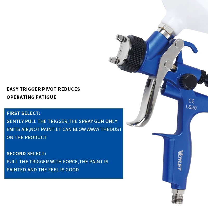 Voylet LS20 Professional HVLP Spray Gun 1.3MM Nozzle Auto Body Car Paint Gun Automotive Air Spray Gun