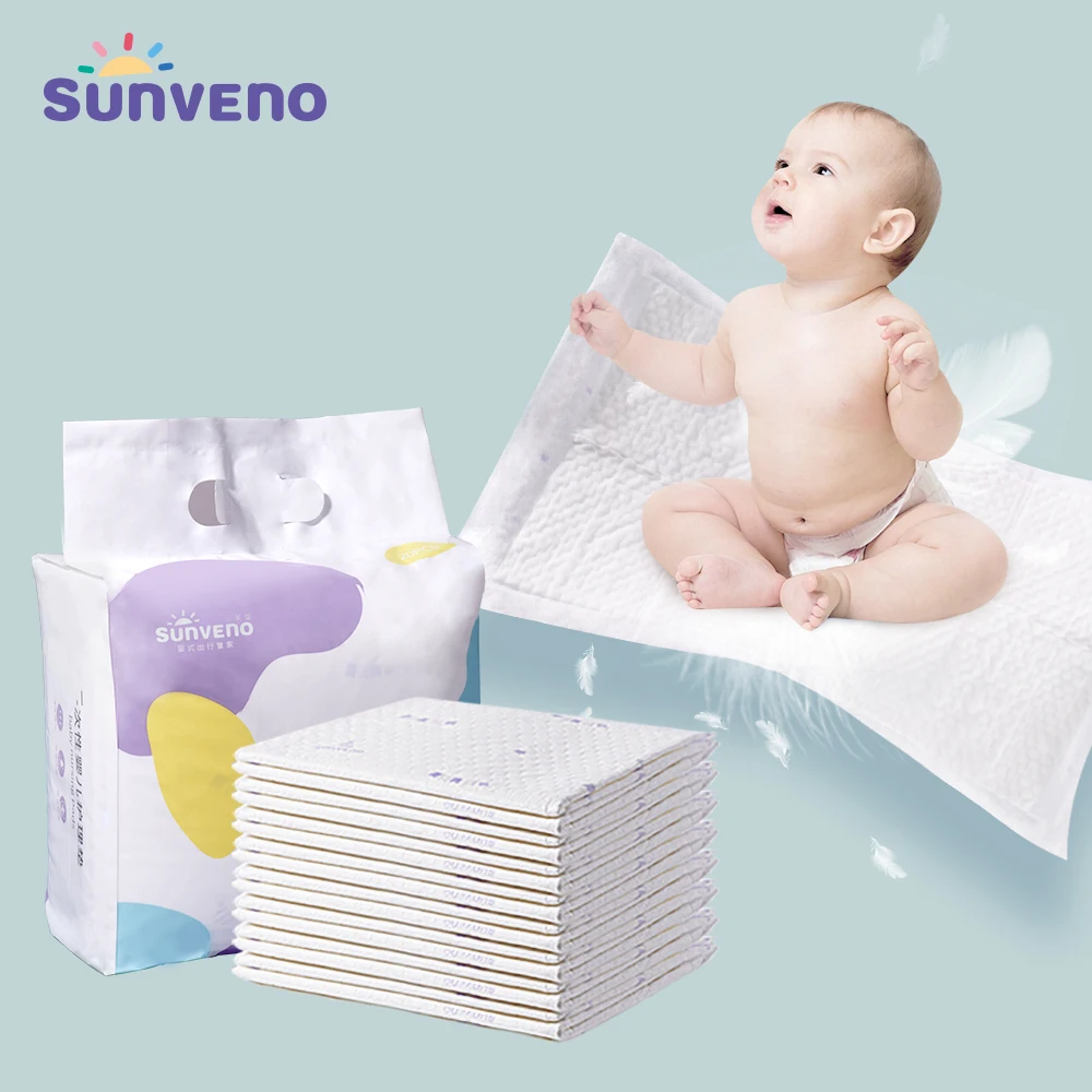 Sunveno Baby Disposable Changing Mat 35x45 cm 20 pcs Infant Portable Changing Pad Strong Water Absorption