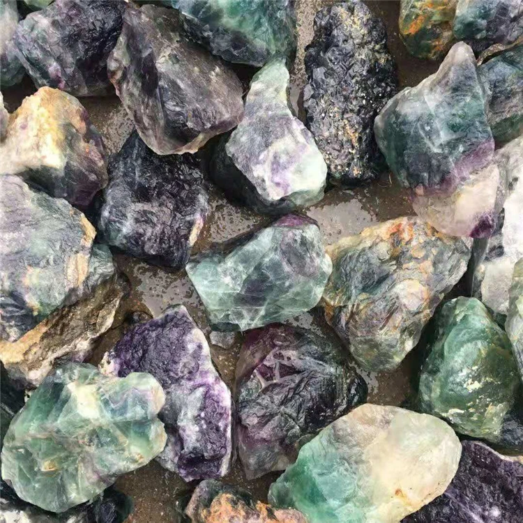 Hot Sale Factory Price Green and purple color rough Fluorite CaF2
