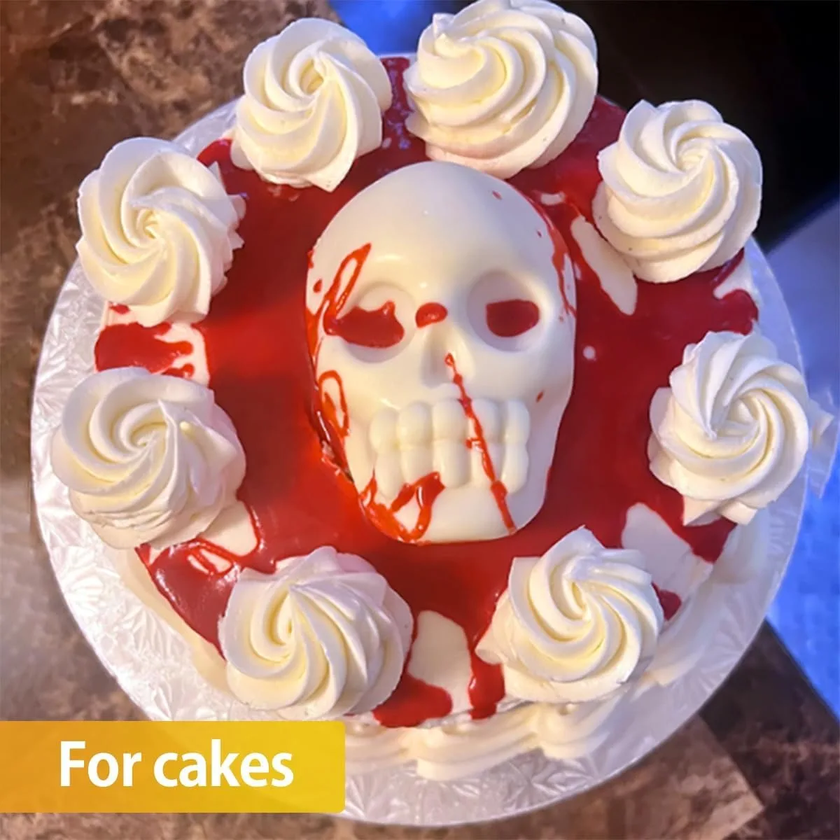 Large 3D Skull Mold Silicone Funny Mold for Baking Chocolate Candy and Resin Skull Cakelet Mold