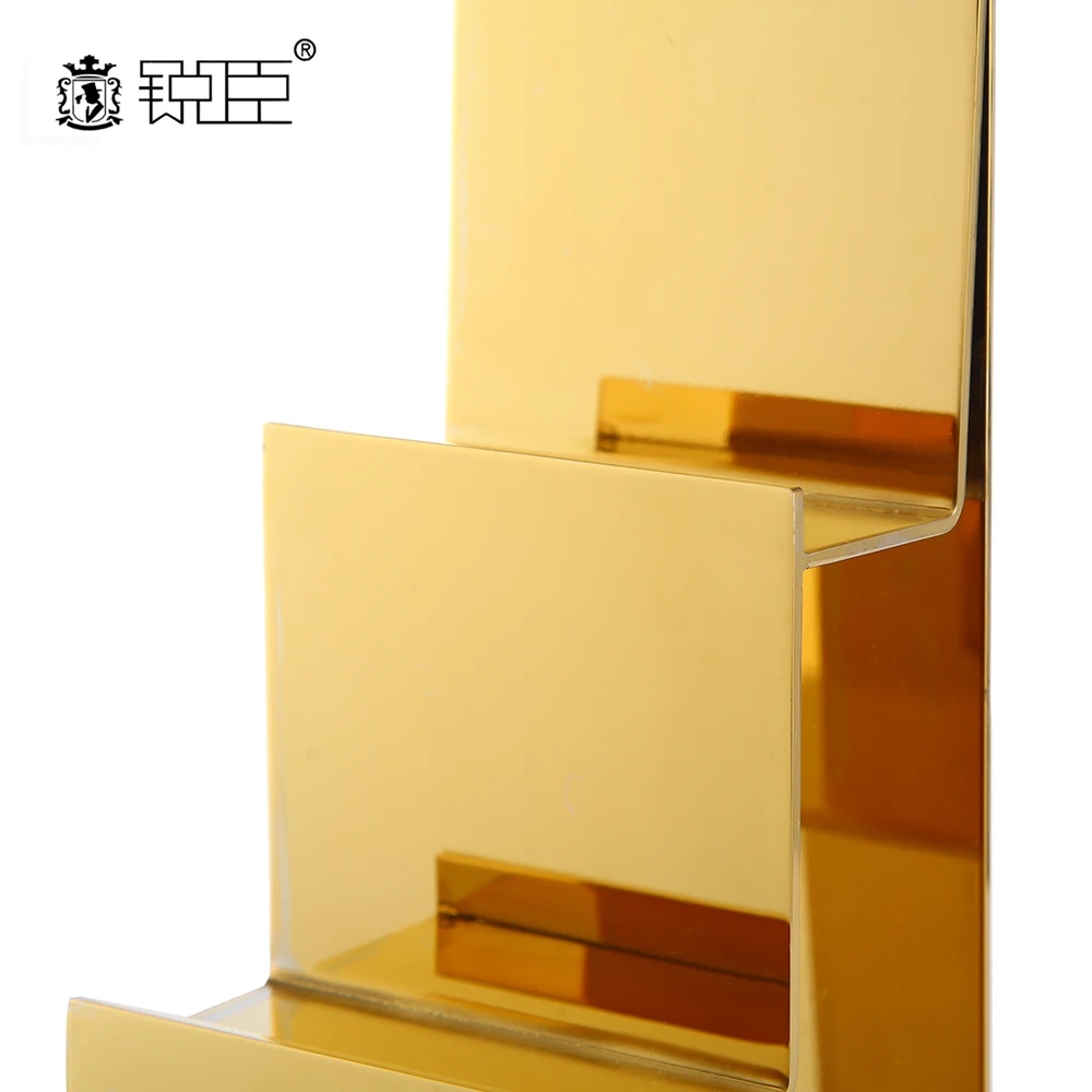 Bag Store 4 Tiers Gold Metal Countertop Table Leather Coin Purse Rack Wallet Display Stand Holder