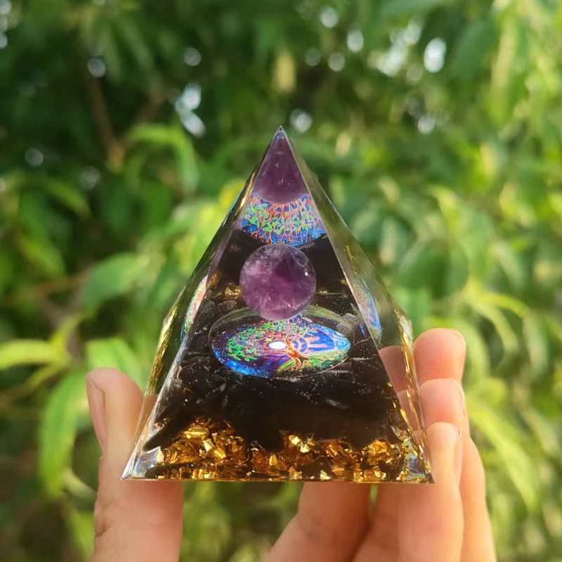 Crystal Ball  pyramid 5.6cm Crystal Stone Drops Glue Resin Home Handmade Decoration For Women And Men