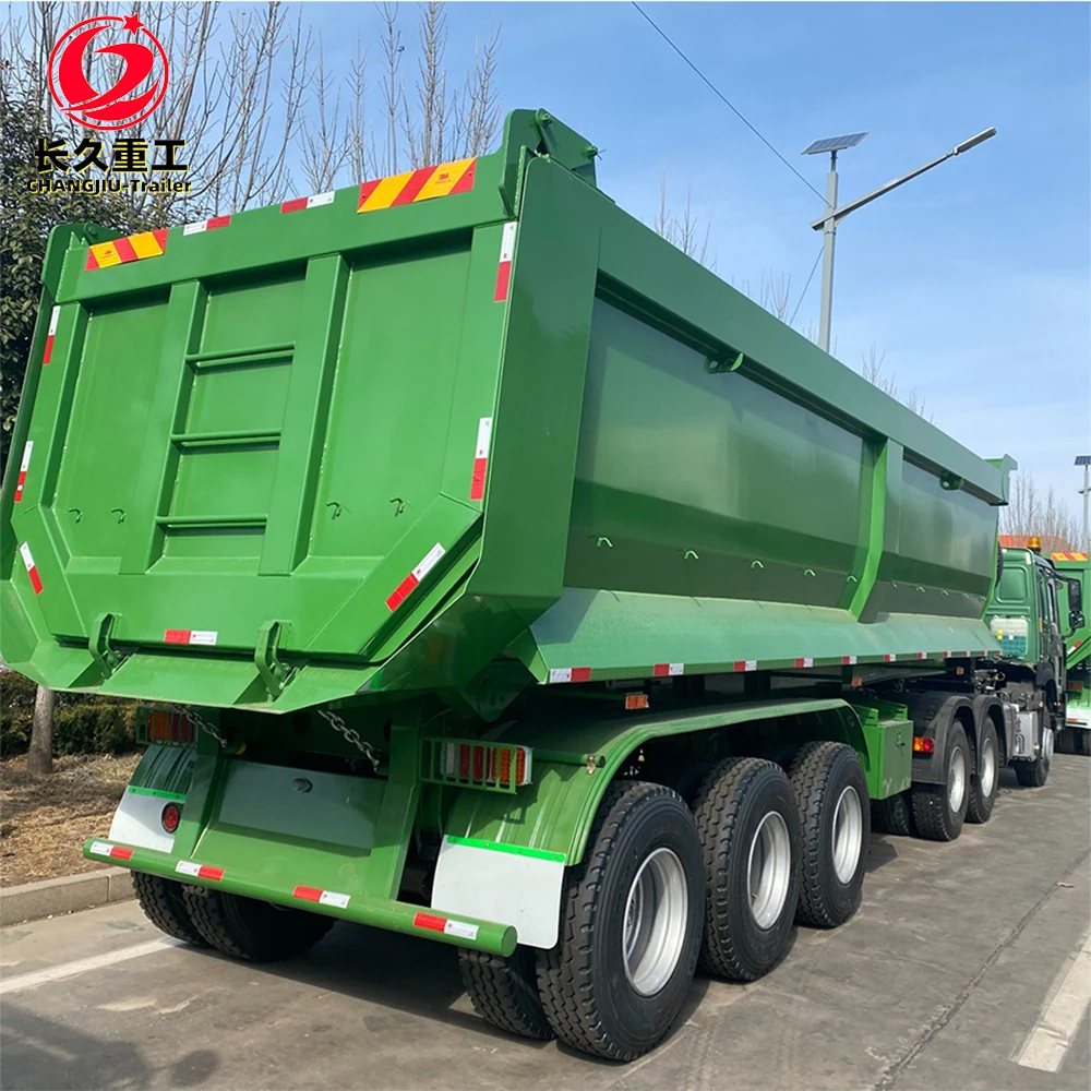 3 Axles 4 Axles Rear End Dump Semi-Trailer For Sale Rear Dump Semi Trailer Tipping Trailer