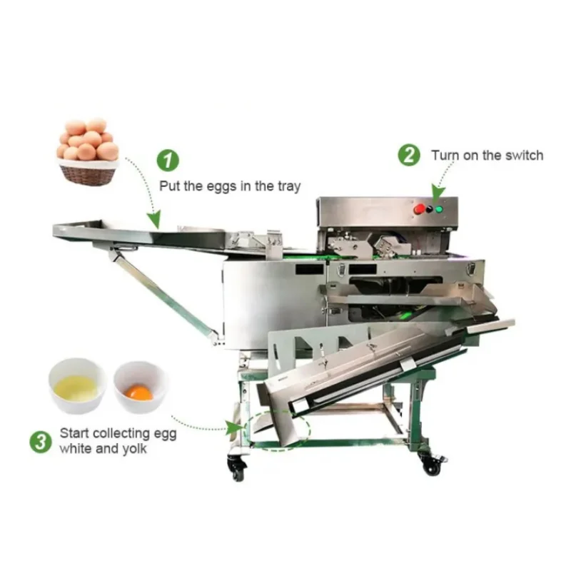 Automatic Egg Shell Crush Crack Processing Line/ SUS Egg White Yolk Separator and Break Machine
