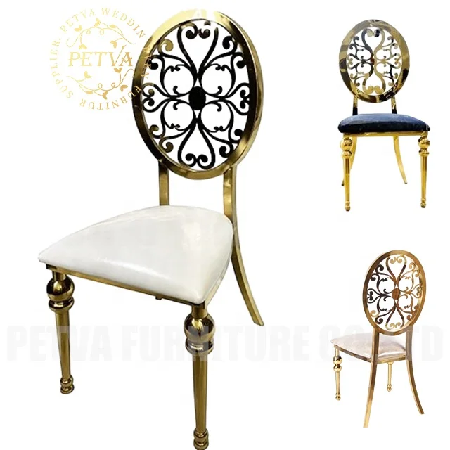 Cheap round dining table and stainless steel chair stainless steel round back chairs wedding chair