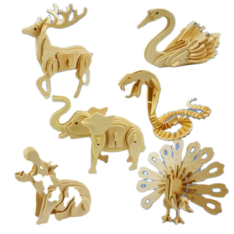 
Wood 3d Jigsaw Puzzle Of Diy Wild Animal Model 