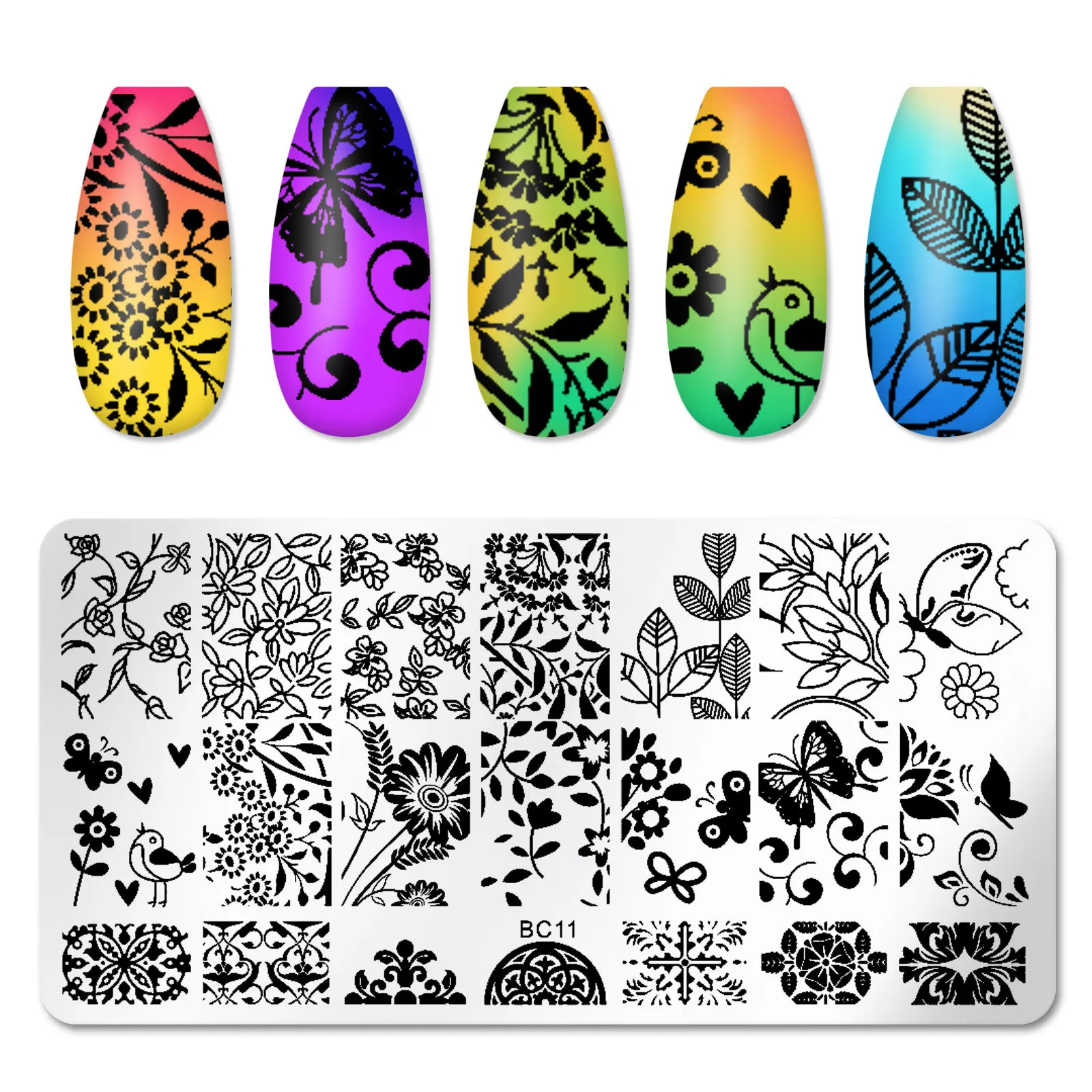 TSZS DIY Nail Beauty Lace Abstract Pattern Design Stainless Metal Material Nail Art Stamp Polish Stamping Plates