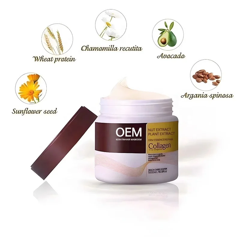 OEM ODM Professional Repairing Dry Damaged Hair Mask Treatment Customized Logo Best Seller Collagen Membrane Argan Oil Hair Mask