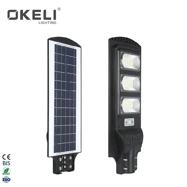  Наружный интегрированный все в одном датчик движения OKELI IP66 30 60 90 Вт Солнечный светодиодный уличный фонарь