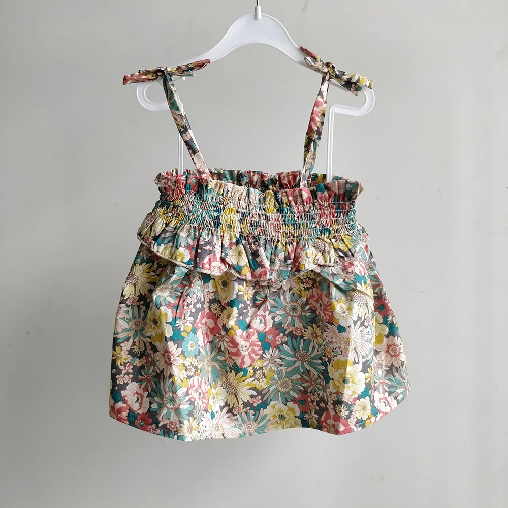 Высококачественное детское платье с цветочным дизайном милые летние платья для маленьких девочек Новое Стильное