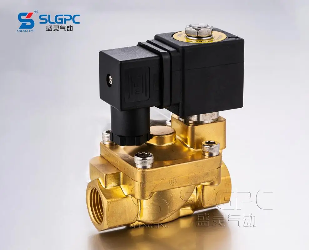 SLG321HP15B High-Pressure Solenoid Valve 1/2 inch Normally closed 220 Volt Max 50 Bar for Water Air Oil