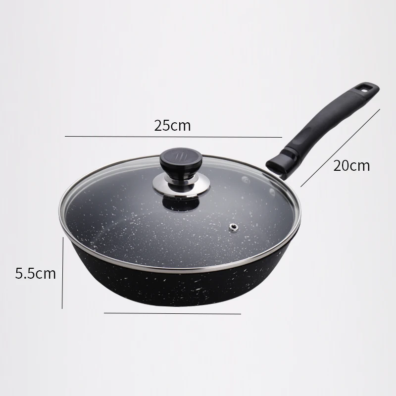 Medium Size Kitchenware Nonstick Fry Pan Cover Medical Stone Mineral Non-stick Frying Pans Skillets pancake pan