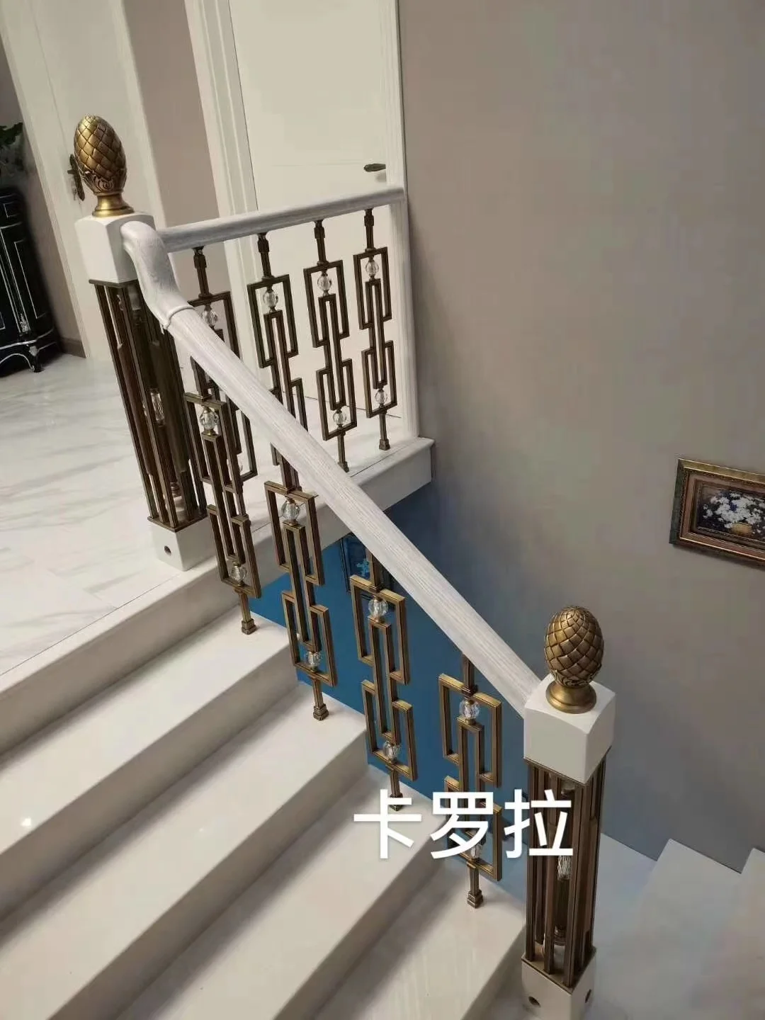 High Quality decorative stair railing brass villa pillars
