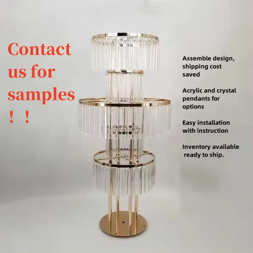 Wedding Centerpieces & Table Decorations Metal Flower Stands Backdrop Stand Display Tall Chandelier Pedestal Acrylic Pendant
