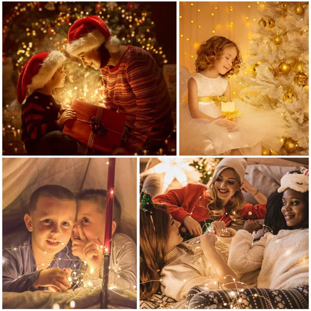 Outdoor Hofoled Solar String Lights Waterproof LED Copper Wire Lights for Decoration Patio Yard Trees Christmas Wedding Party