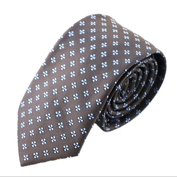 Fashion Men Ties Dots Printed Jacquard Woven Formal Business Men Necktie