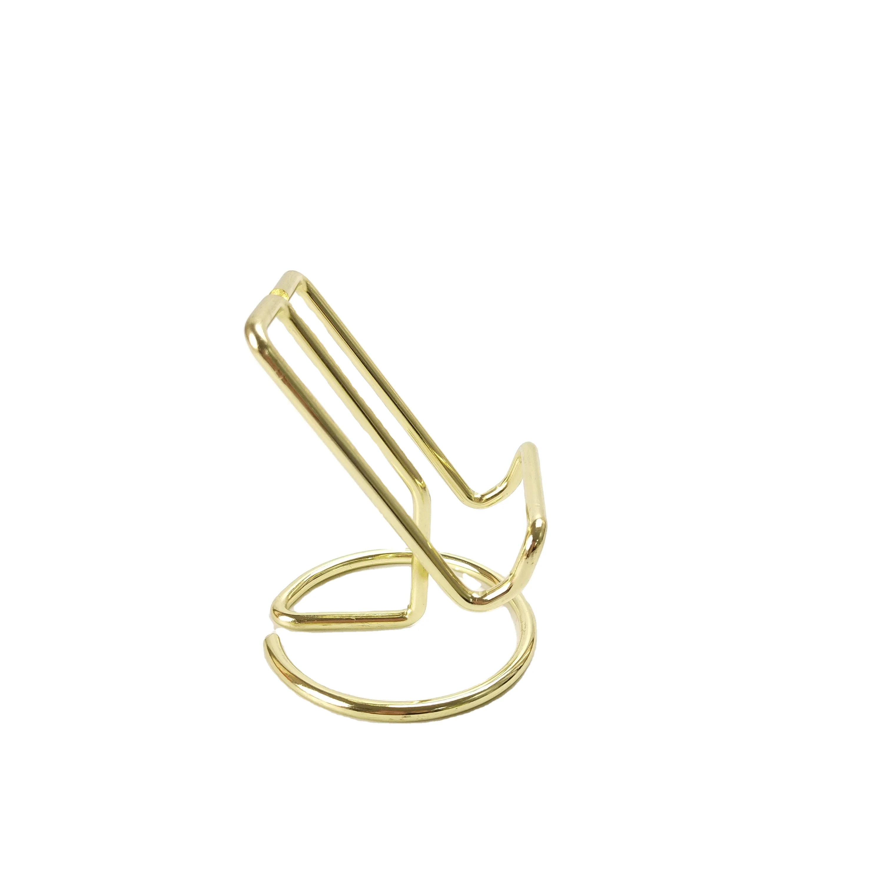 Portable Universal Phones Accessories Display Desktop Cell Phone Stand Smartphone Holder Gold Metal Wire Mobile Phone Holders