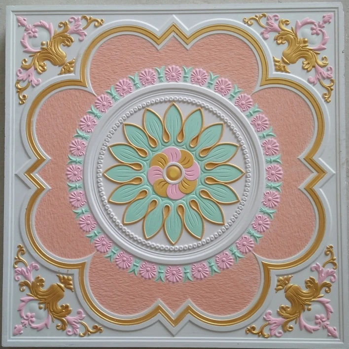 60*60 High Quality grg colorful plaster ceiling tiles design fiber gypsum ceiling