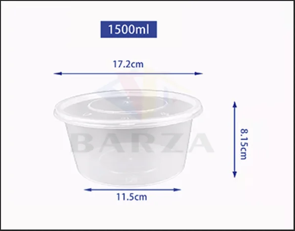 Restaurant round plastic food storage container packing sauce cup bowl with lids leak-proof disposable food container box