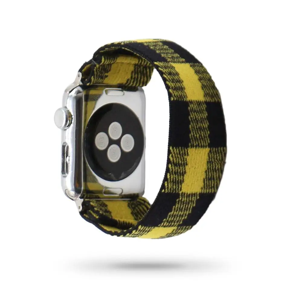 38mm Bright Prink Solid colour Elastic Knitted Watch Band