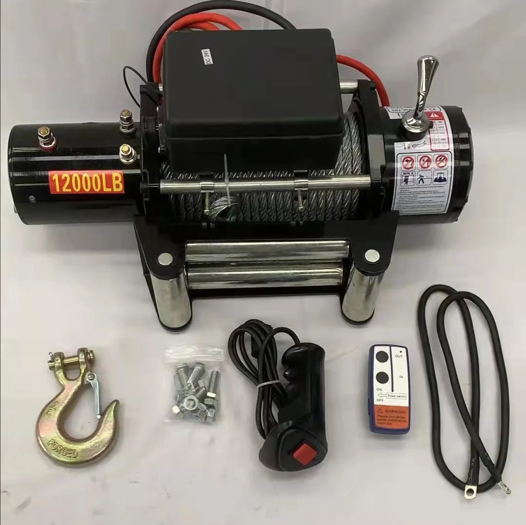 12000lbs 12V DC fast and powerful strap winch electric winch