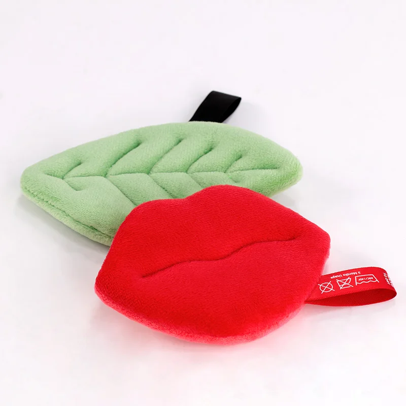 Unique design velour face makeup puff dual side foundation powder puffs blender with handle