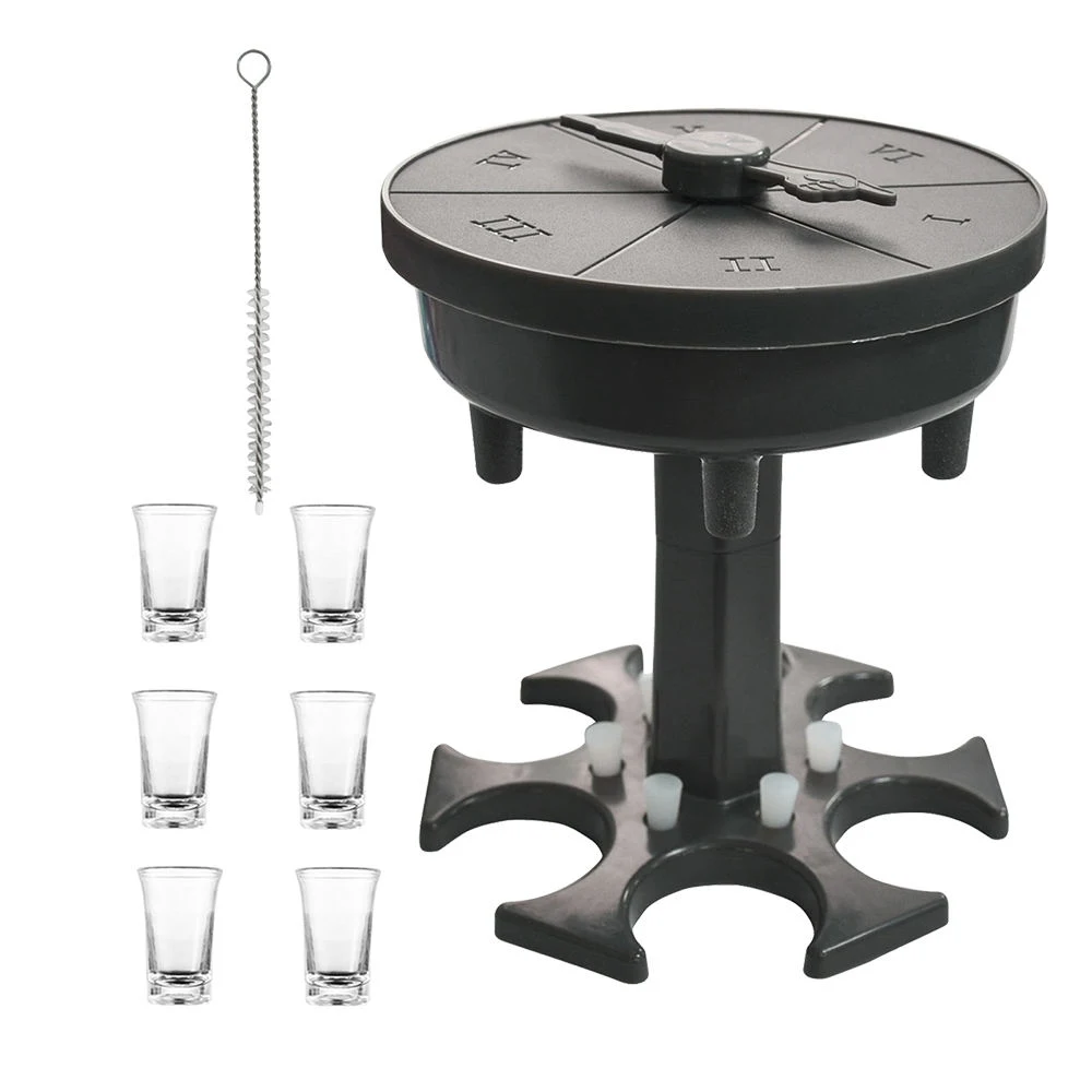 Drink Dispenser 6 Way Shot Easy to Clean Round Stable Beer Liquor Glass Dispenser with Lid