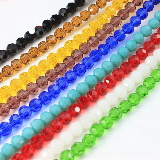 32 Faceted Crystal Globe Beads Round Beads Glass Loose Beads Crystal Rhinestone For DIY