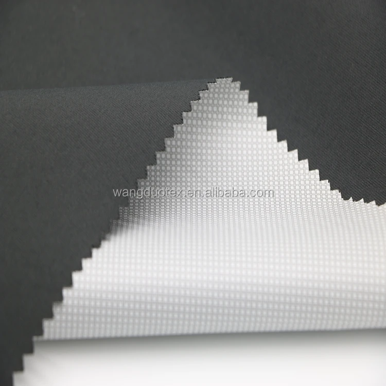 100% nylon  taslon fabric  with pu milky coating    for  ski jacket  garment