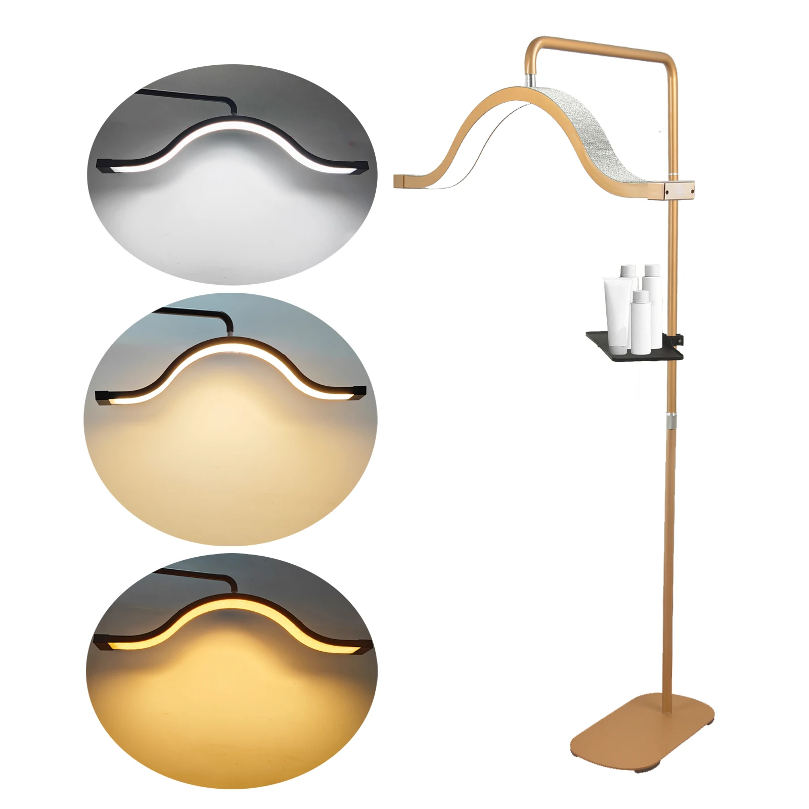 High Quality FOSOTO 30inch Lashes Beauty Lamp Eyelash Extension Tattoo Light Luna Floor Lamps Half Moon Light Lamp for Lashes