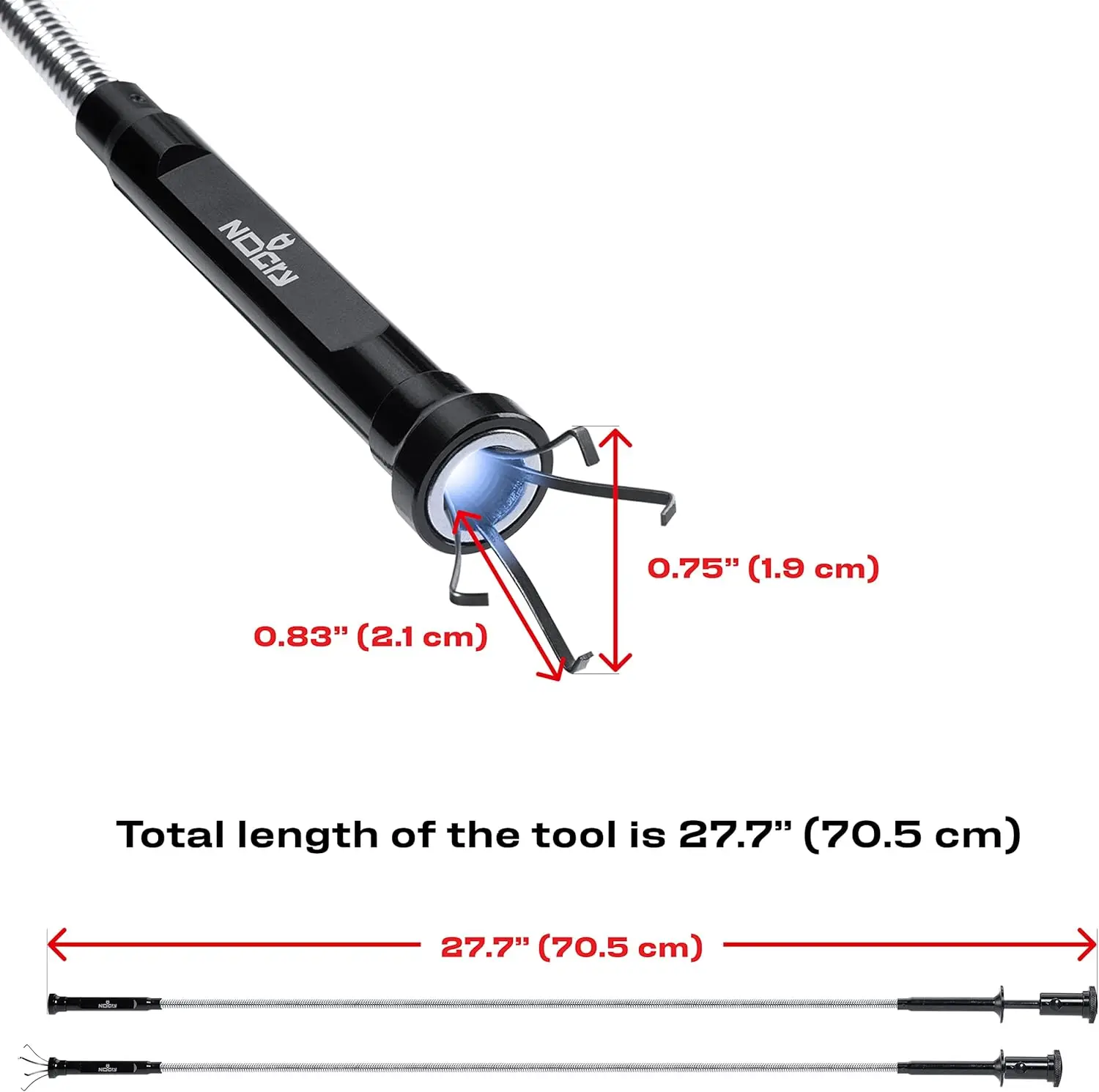 flexible led long reach magnetic claw gripper waste litter trash extended long grabber reacher tool pickle grabber