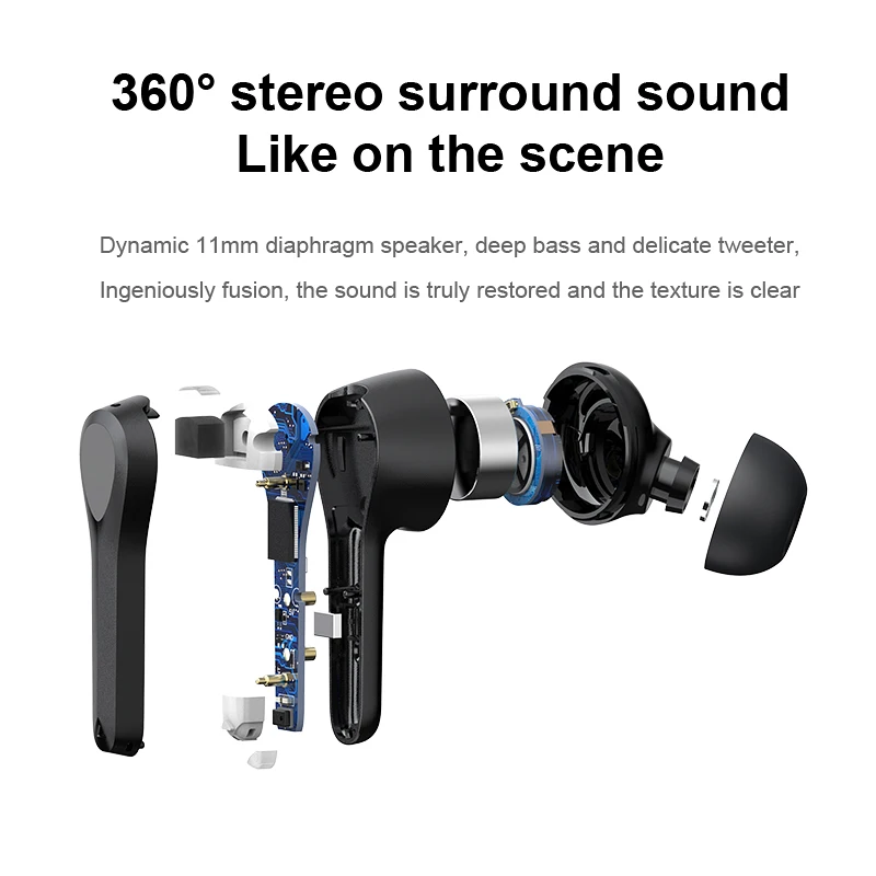 True Wireless Earbuds Amazon Top Seller Sleek Design ANC ENC  Tws In Ear Waterproof True Wireless Earbuds