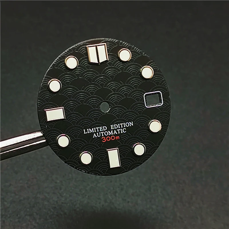 small moq, tailor made, 28.5mm NH35 Watch Dial 4R36 Green Luminous Dial for NH35A NH36 4R36 Movement  Abalone