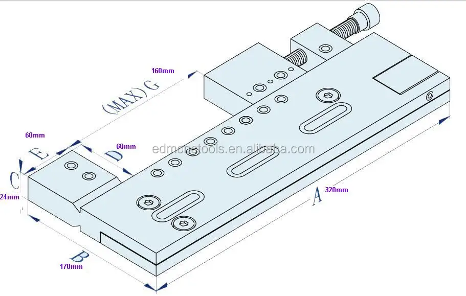 Precision Vise For EDM/EDM Tool Maker VC-100W Wire EDM Clamp