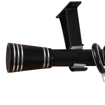 China Wholesale Manufacturer Aluminium Bracket Finials Gold Grain Extendable Double Rod Curtain For Living Room