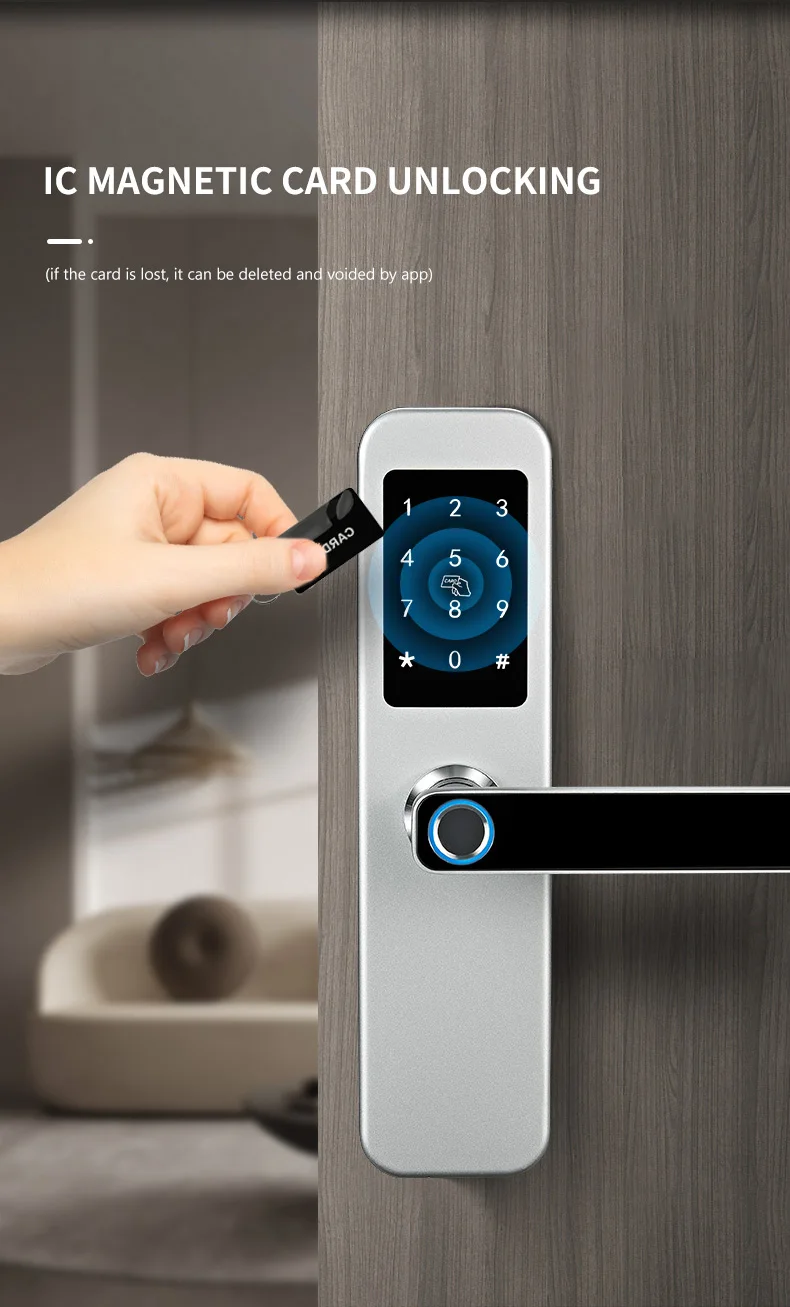 Home Electronic Tuya Tt Lock App Wifi Smart Digital Multi point Biometric Fingerprint Radio Frequency Door Lock 2022